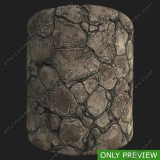 PBR Texture of Rock Cracked